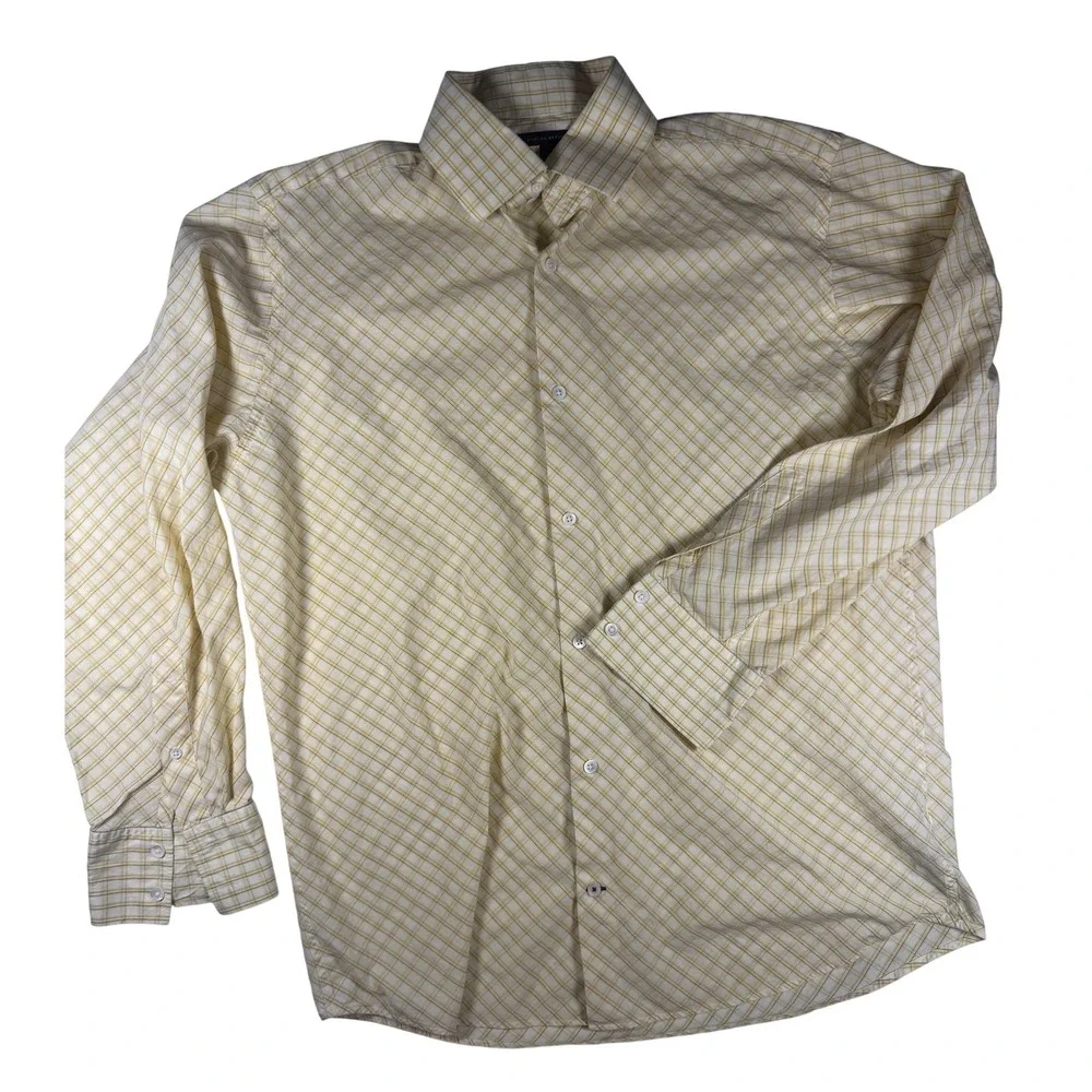 Banana Republic Shirt Mens Large Plaid Button Down Long Sleeve Classic Dress Wor
